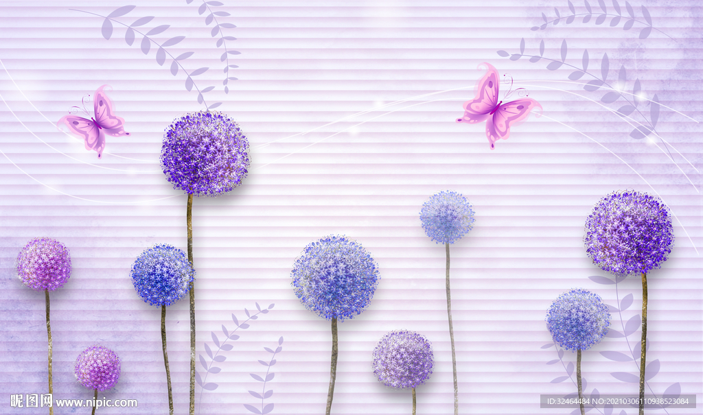 时尚蒲公英背景墙