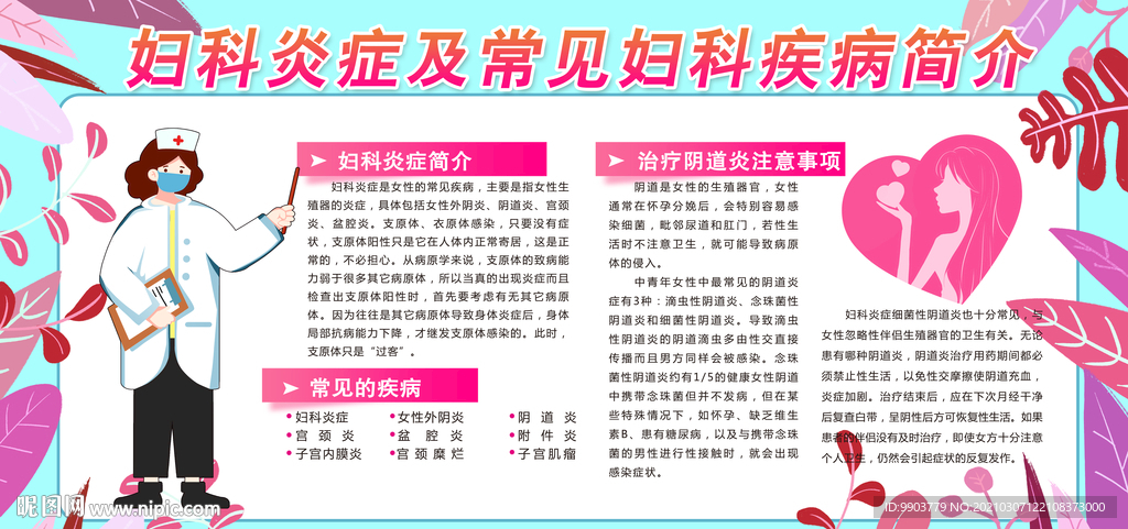 常见妇科疾病医院宣传栏