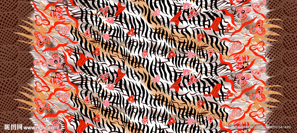 渐变豹纹色块花