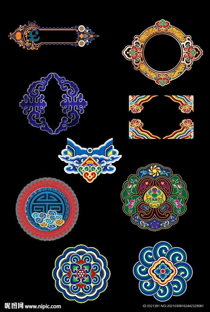 中国风民族藏式祥云