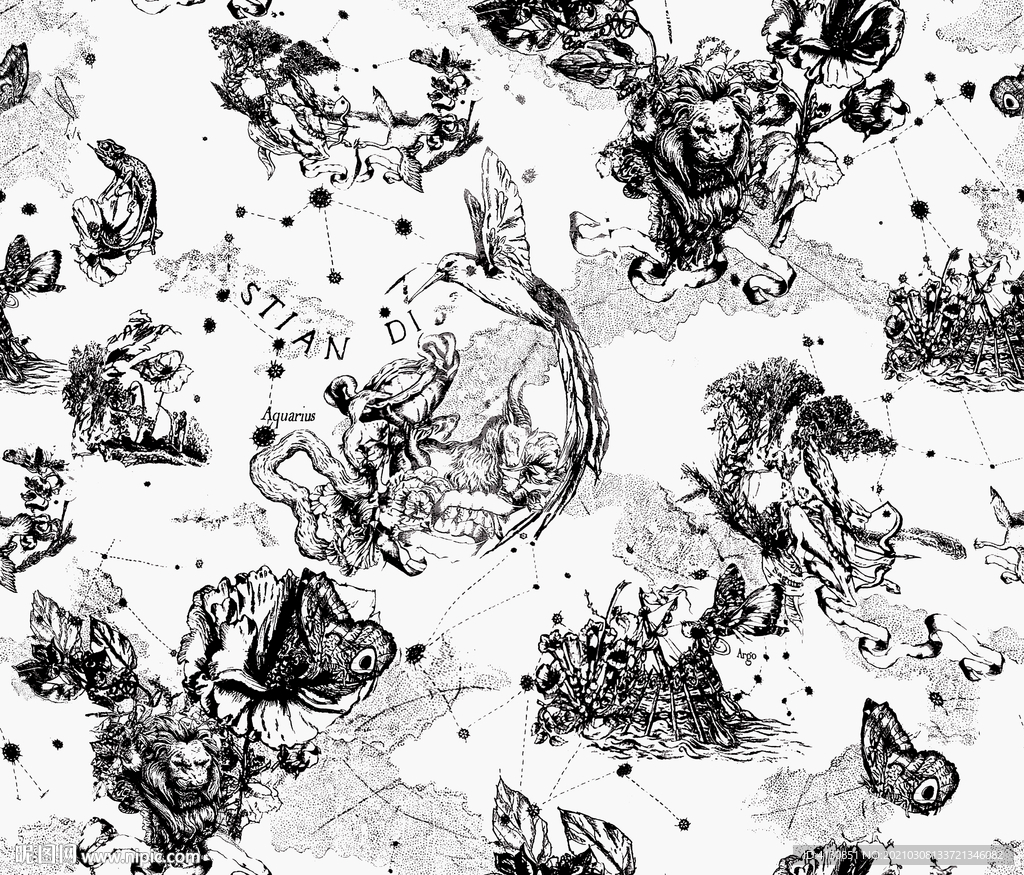 大牌 数码印花 面料设计 字母