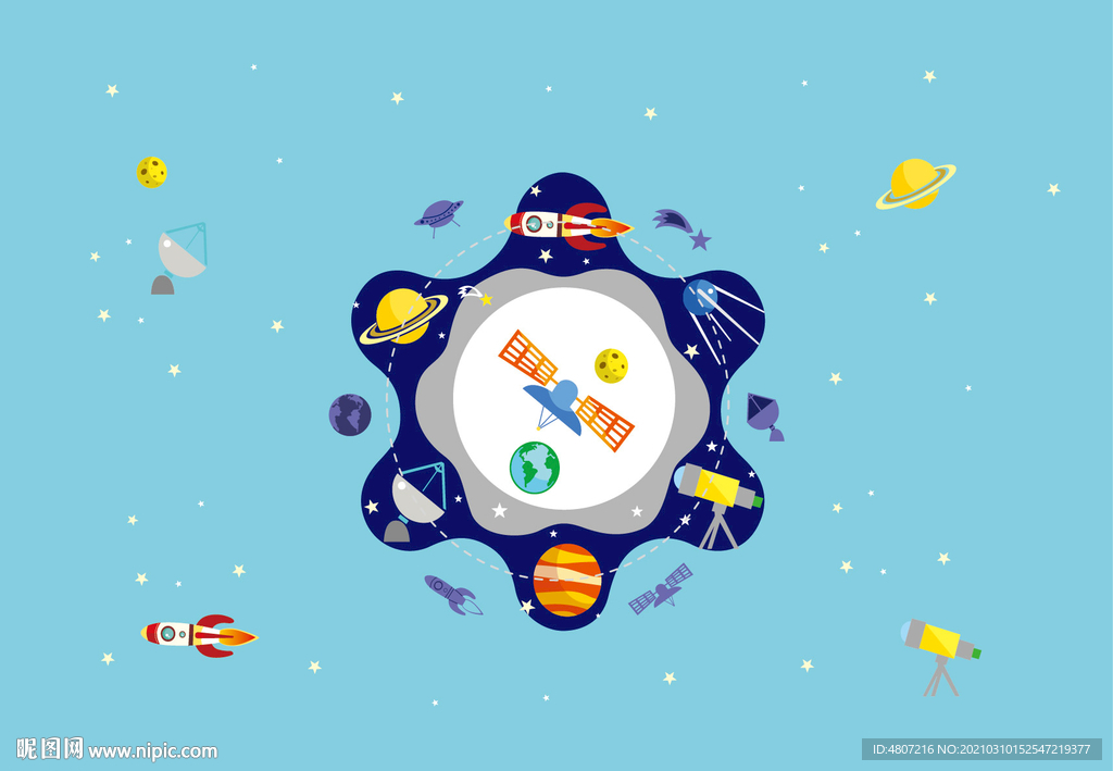 太空星球宇宙矢量图