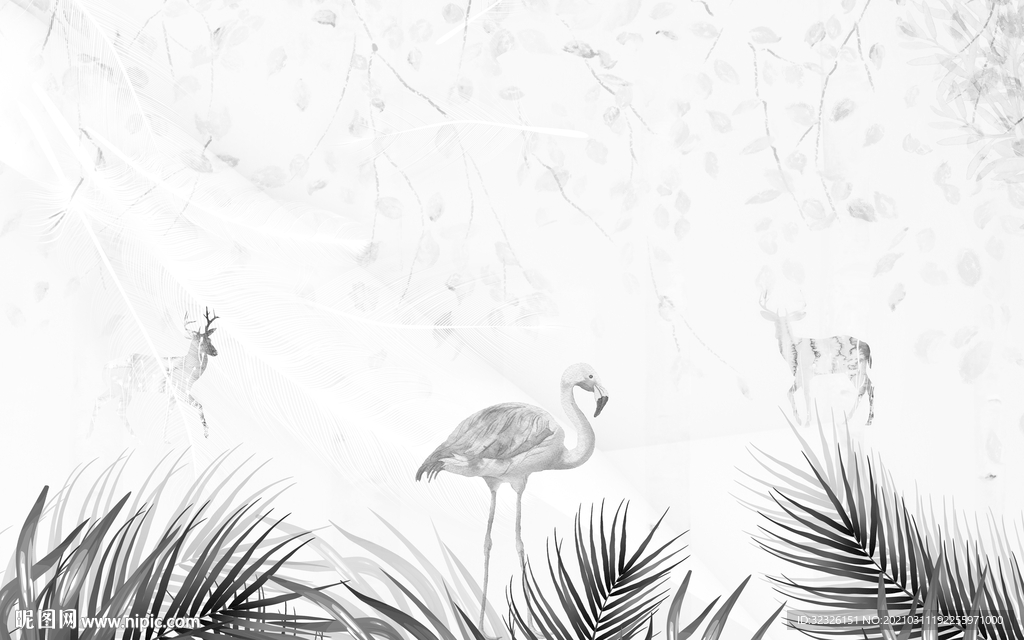 新品灰色无框画 TIF分层