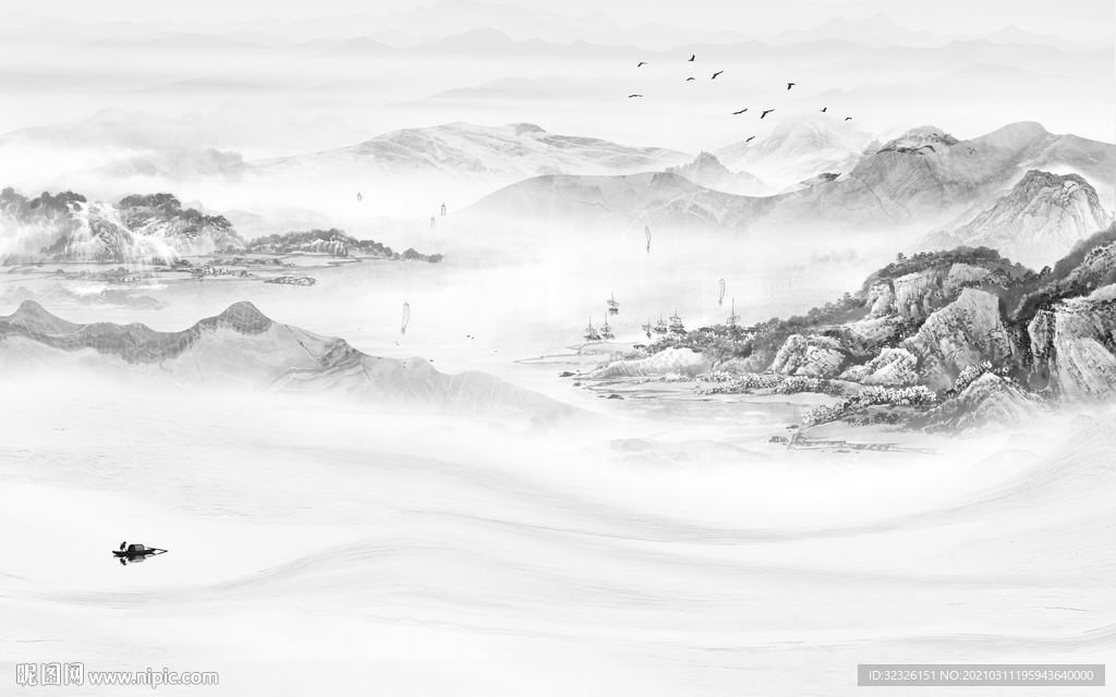 现代新山水高雅画 TIF分层