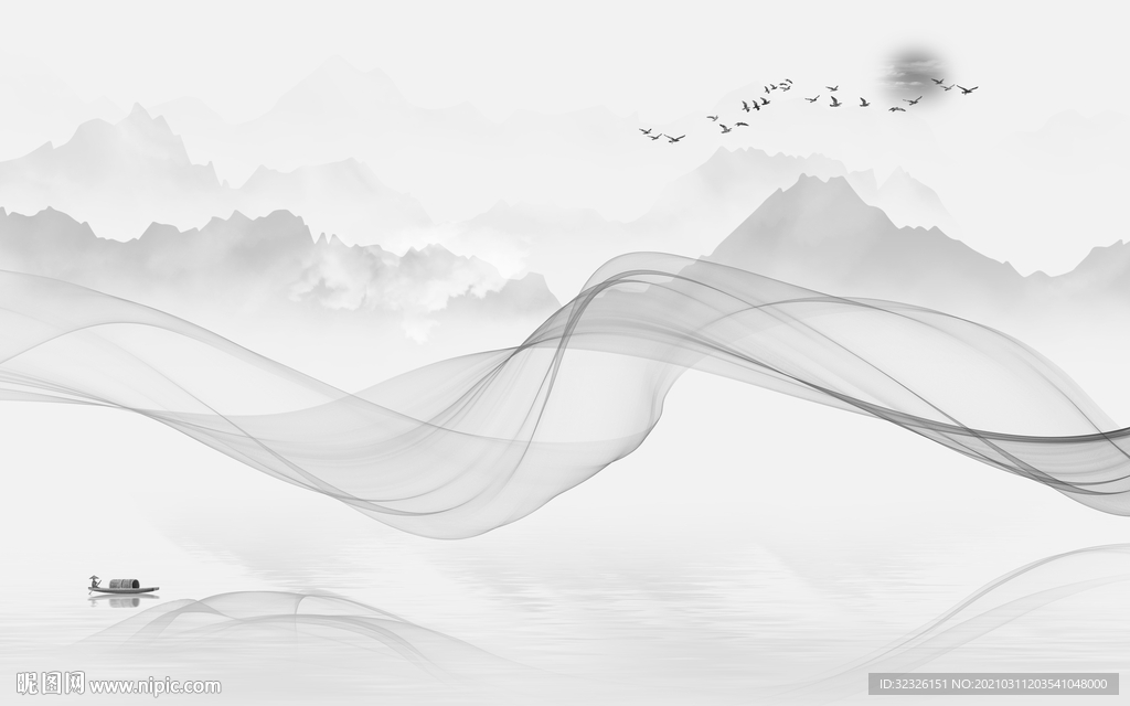 高清山水高雅画 TIF分层