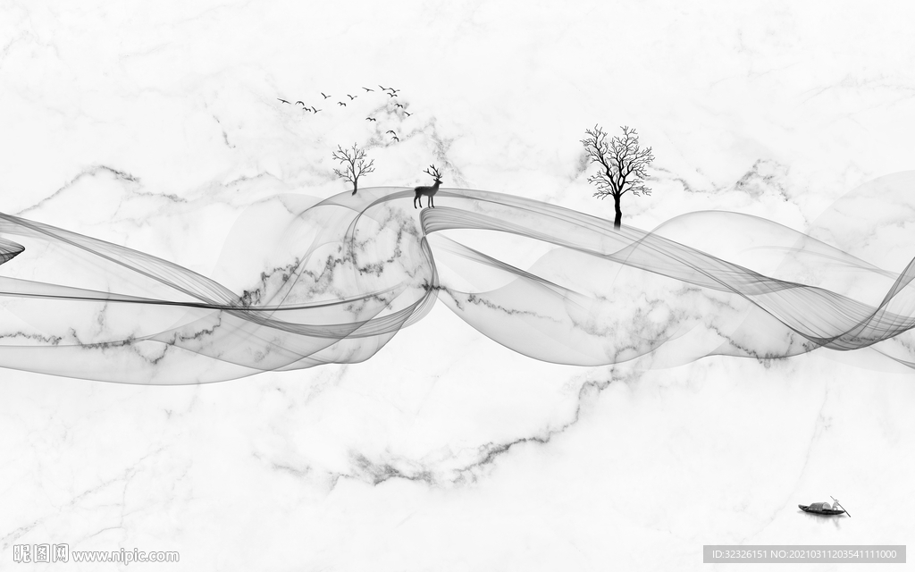 高档 灰色无框画 TIF分层