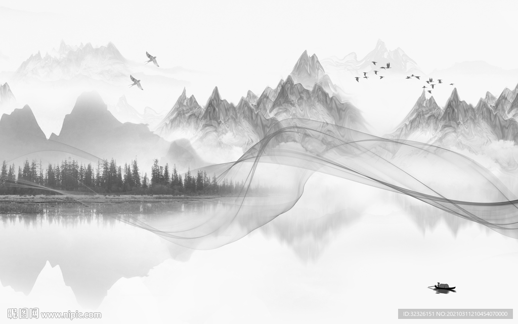 新品新山水高档画 TIF分层