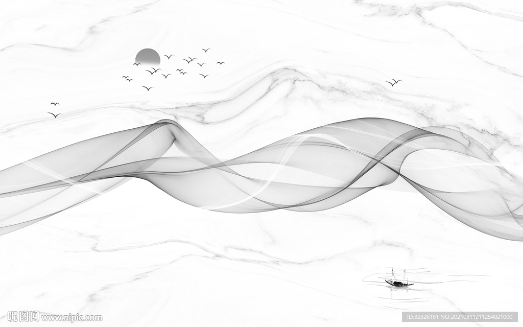 大气 灰色无框画 TIF分层