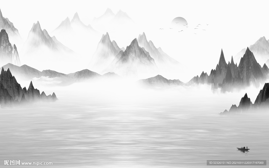 中式新山水中式画 TIF分层