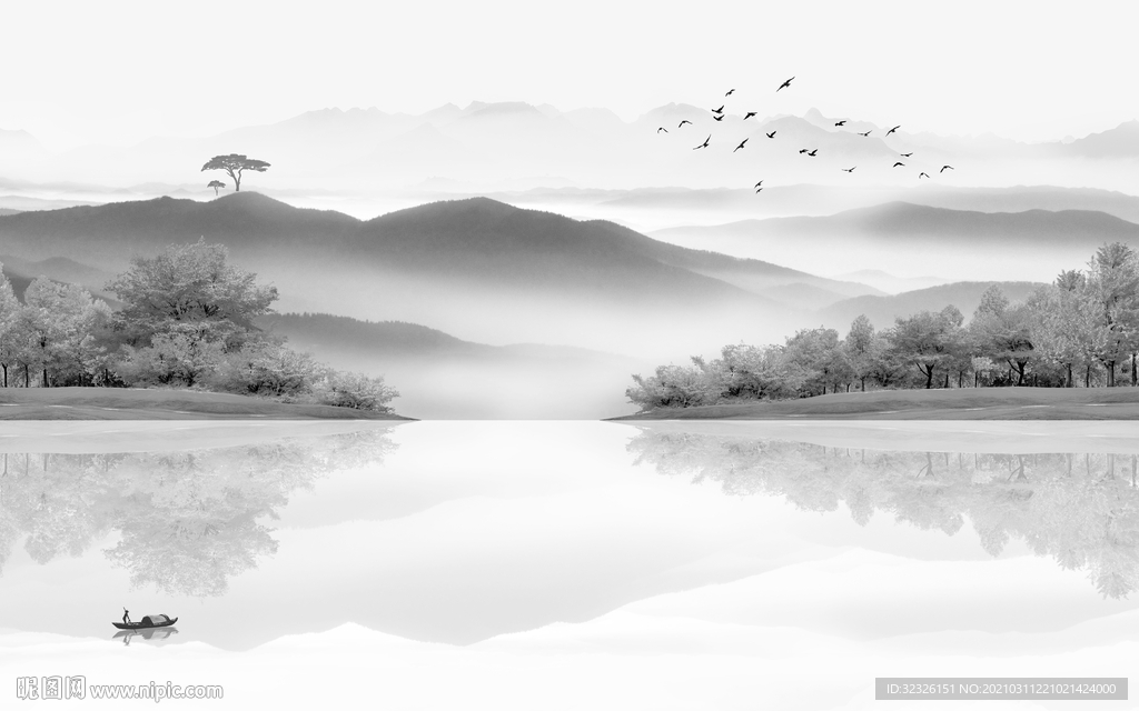 高端新山水中式画 TIF分层