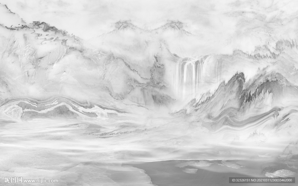 石纹新山水高档画 TIF分层