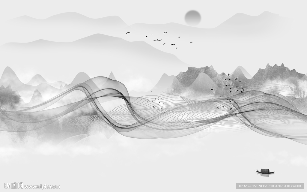 高清 新山水意境画 TIF分层