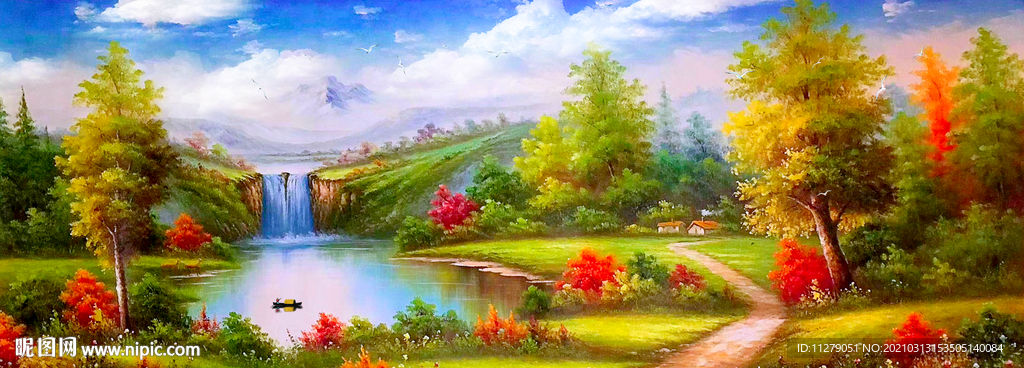 风景山水风景油画