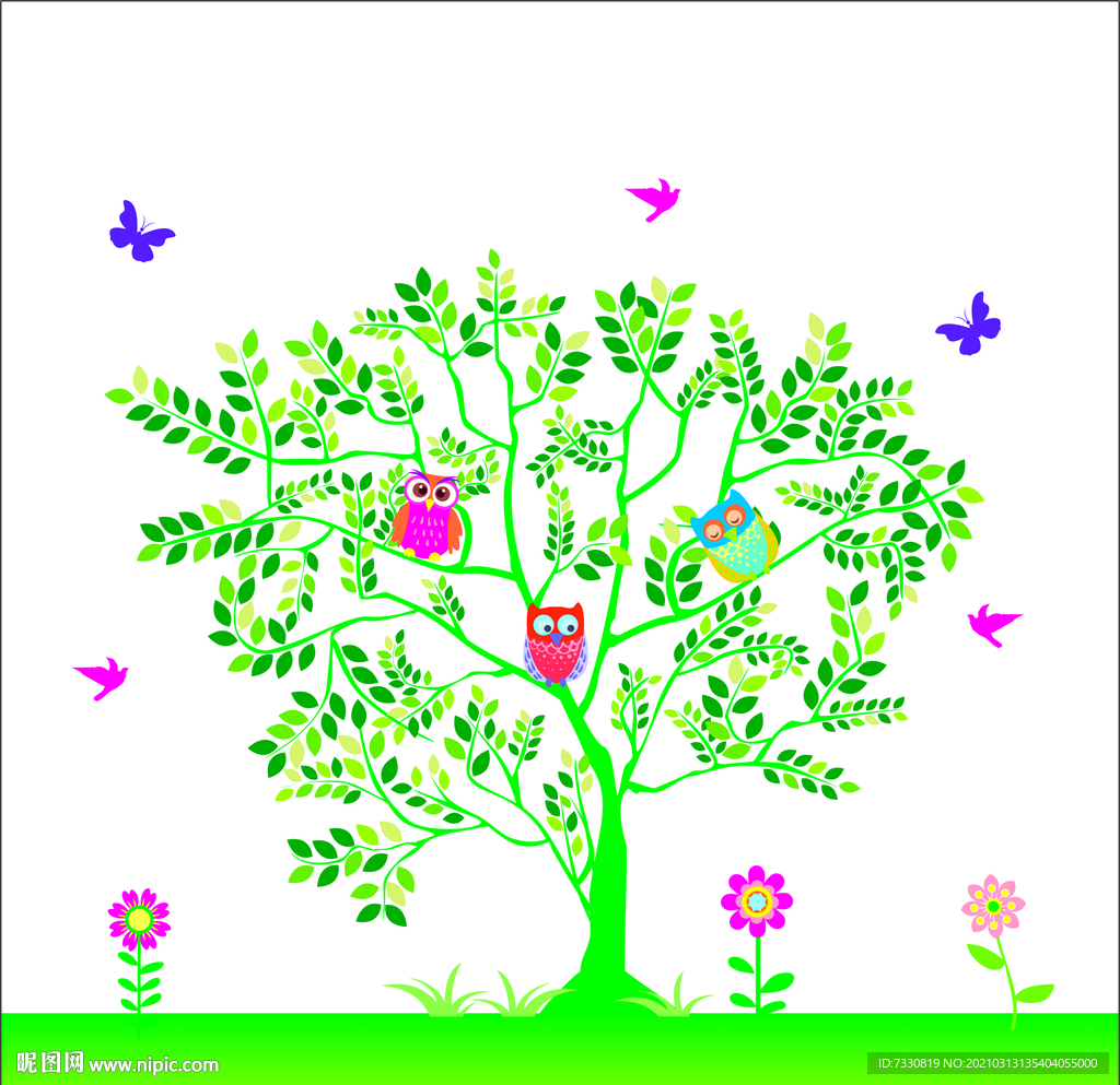 春天来了 矢量树