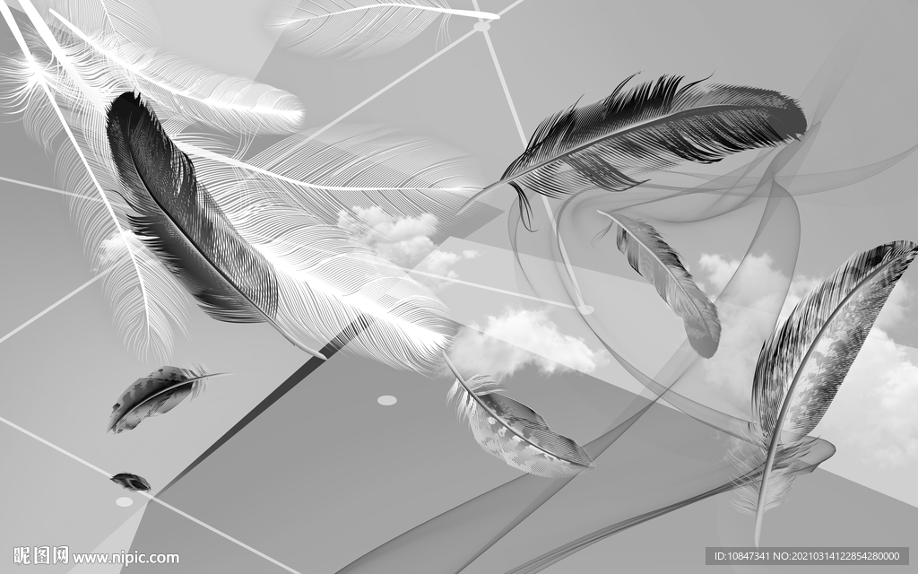 现代 灰色装饰新画 TIF分层