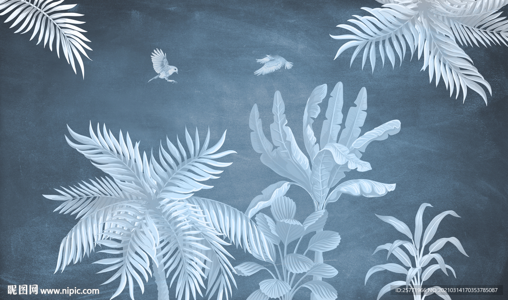 北欧植物背景墙