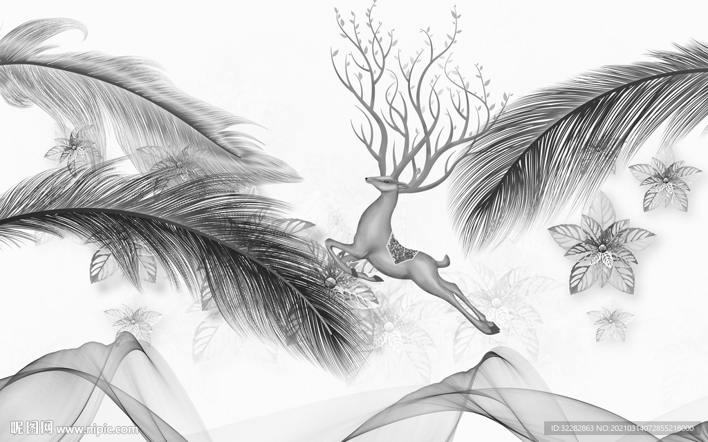 大气新灰色背景墙 文件分层