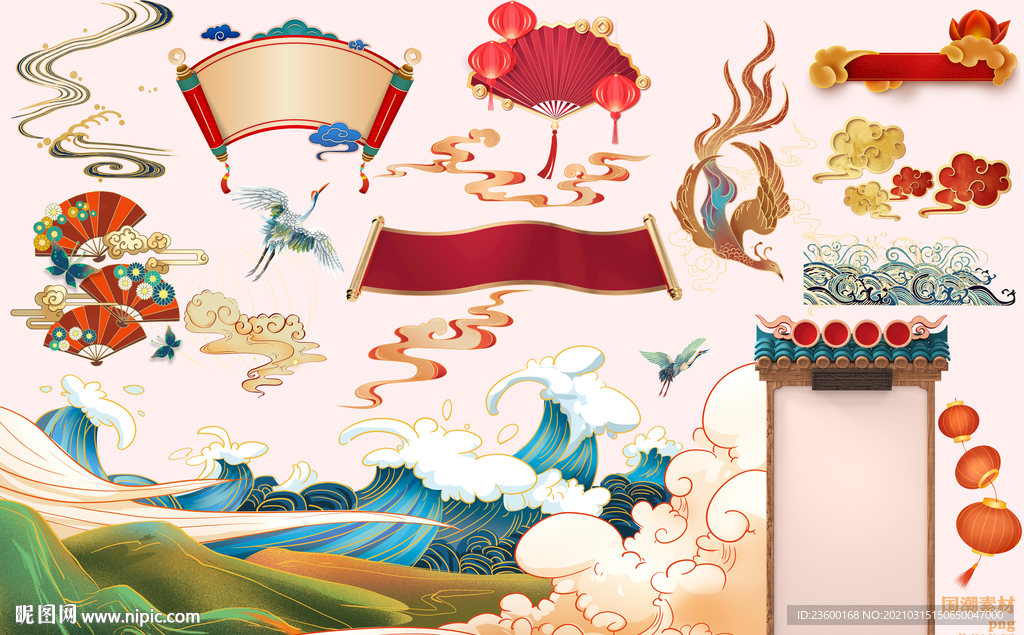 国潮风中式素材