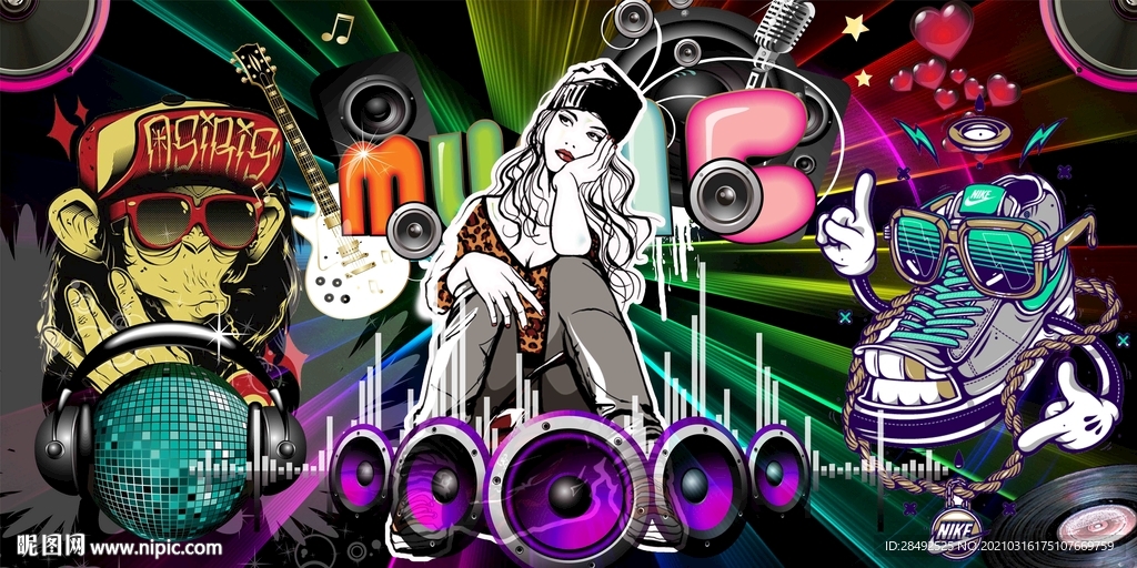 都市音乐潮玩背景