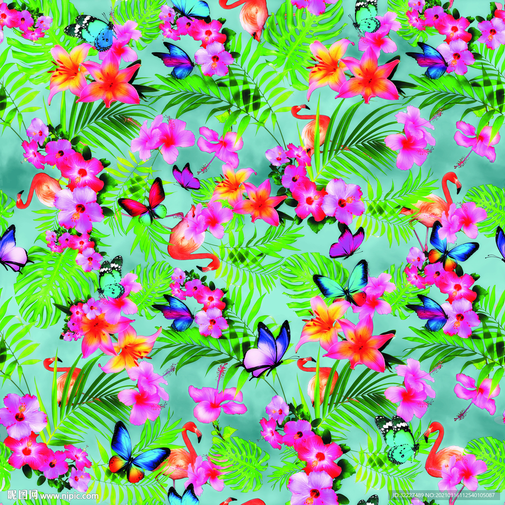 花朵 树叶 蝴蝶