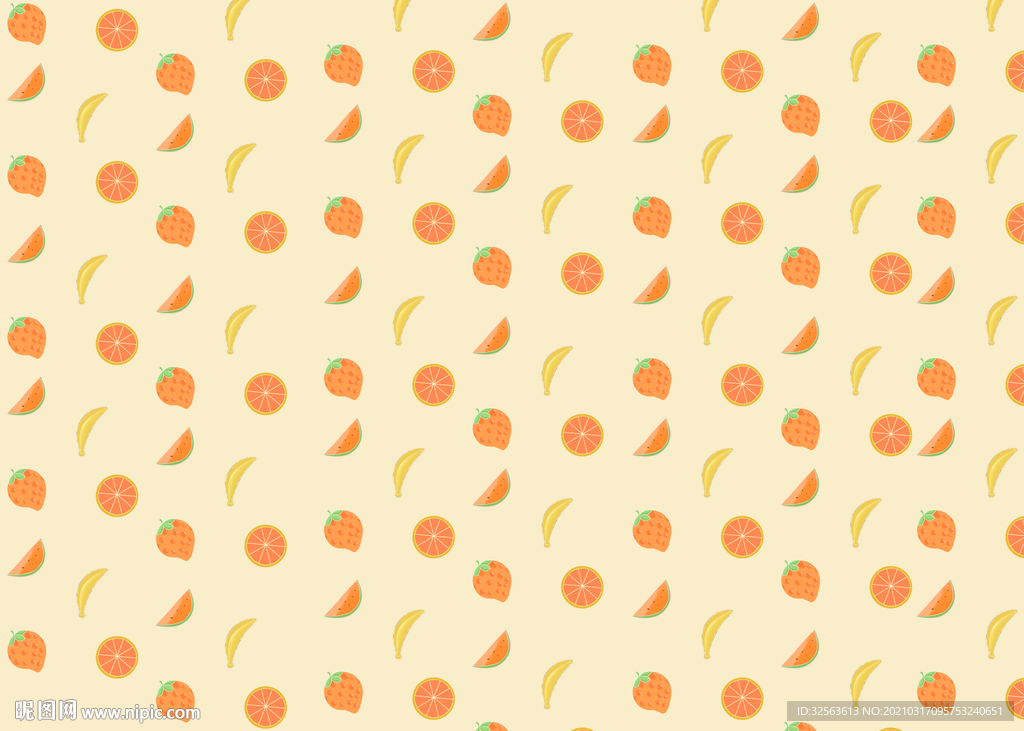 卡通水果花纹背景