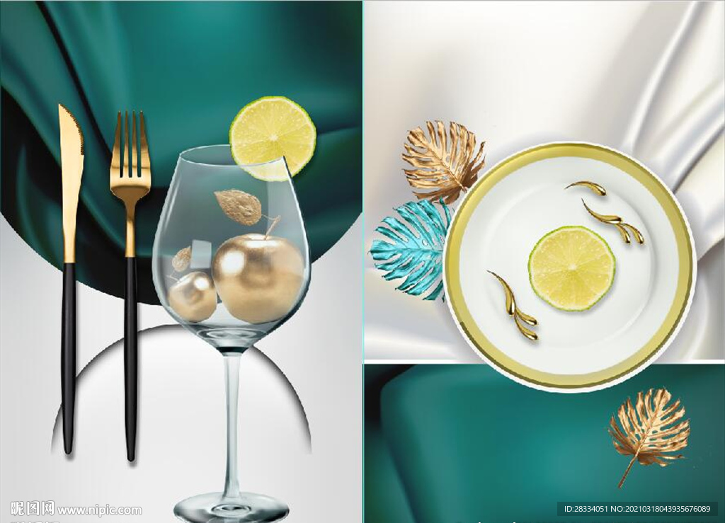 现代晶瓷酒杯餐饮餐厅装饰画