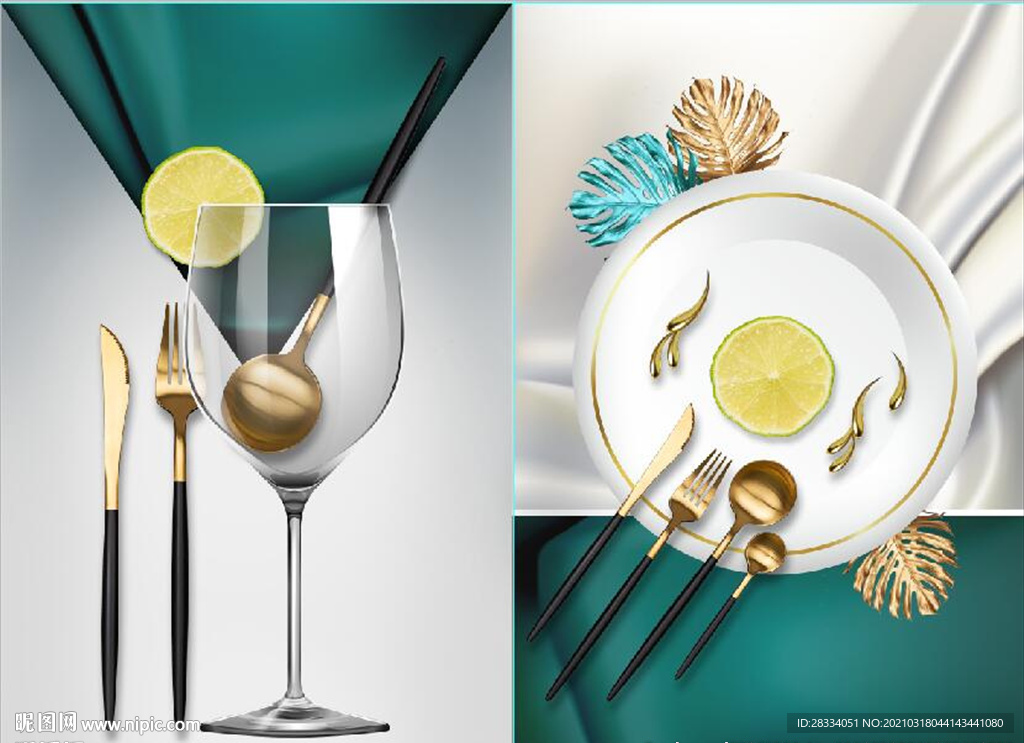 现代晶瓷酒杯餐饮餐厅装饰画