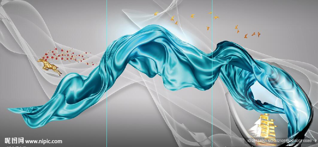 现代晶瓷酒杯餐饮餐厅装饰画