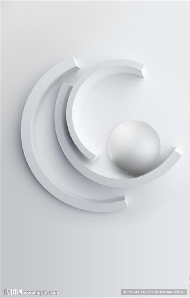 现代北欧风黑白立体几何装饰画