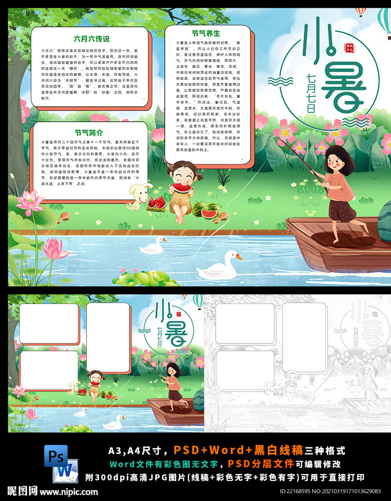 小暑二十四节气传统节日夏天小报