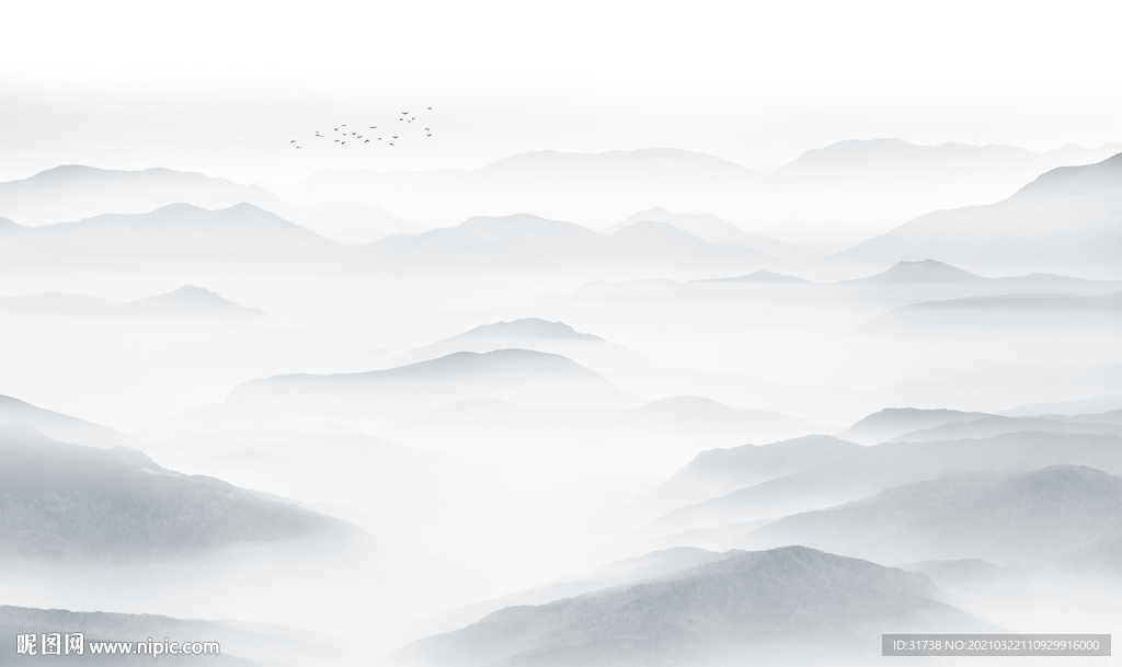 新中式山水背景墙