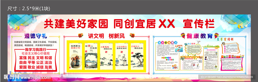 文明城市美好家园展板