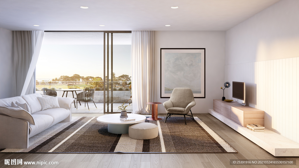 湖居居洋房客厅效果图