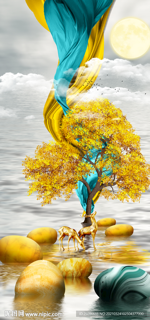 时来运转 玄关画