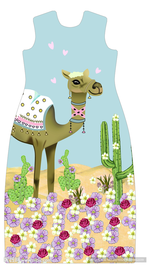 骆驼 定位花 仙人掌