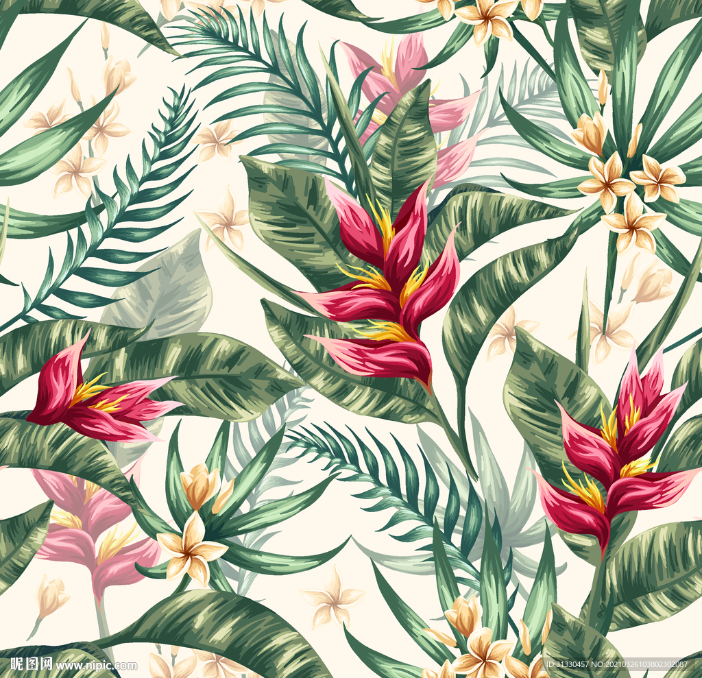 手绘花 真丝印花