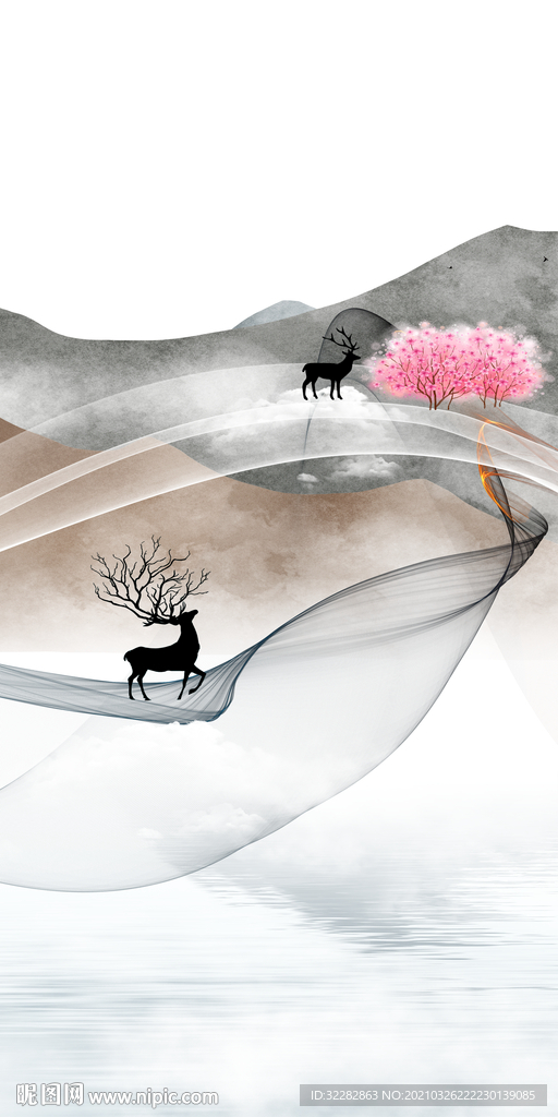 高端简约极简山水人气画