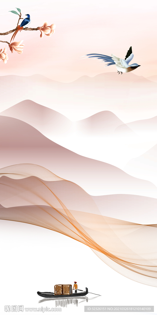 意境 风景山水画 tif分层