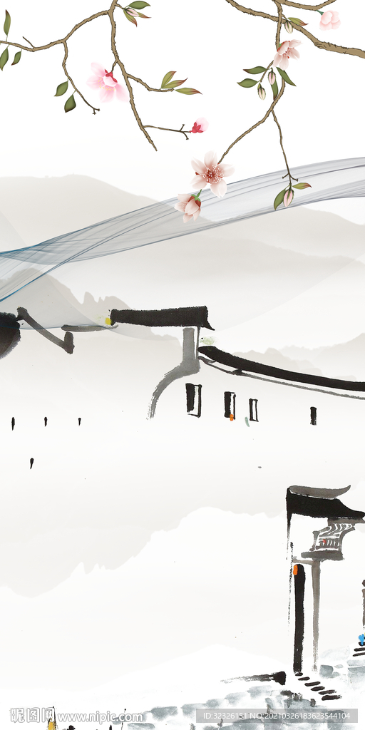 江南新风景玄关画 tif分层