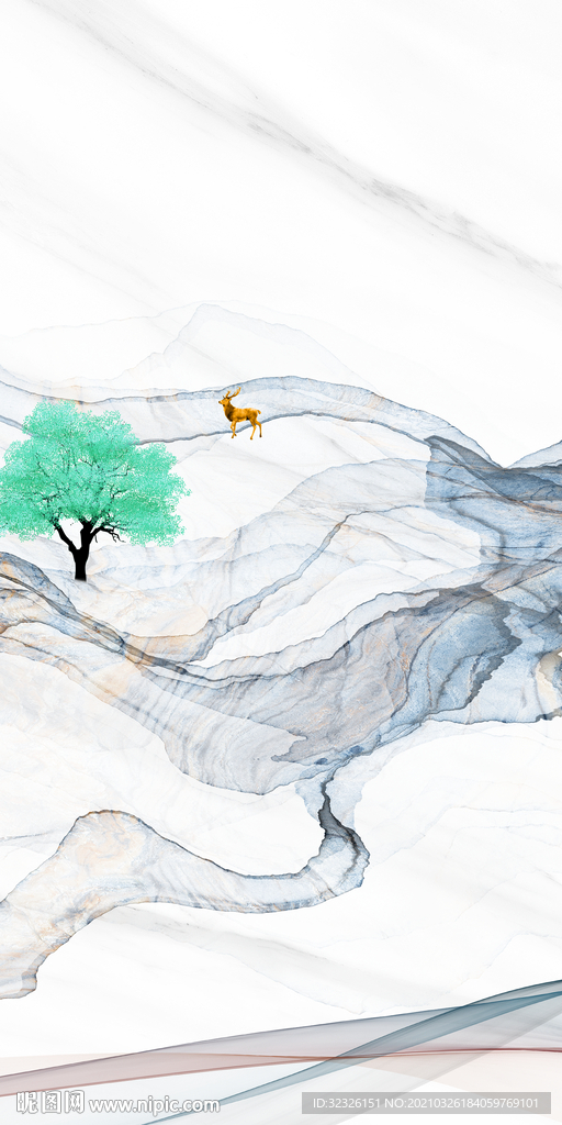 新款玄关山水框画 TIF分层