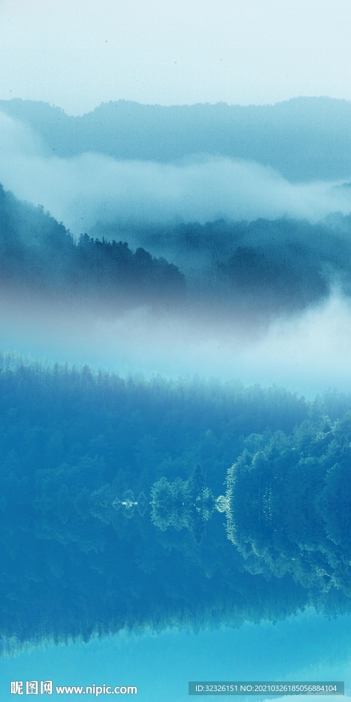 蓝色 新风景玄关画 tif分层