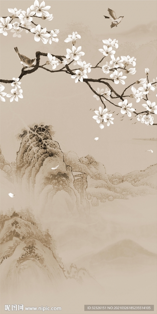 别墅新现代玄关画 tif分层