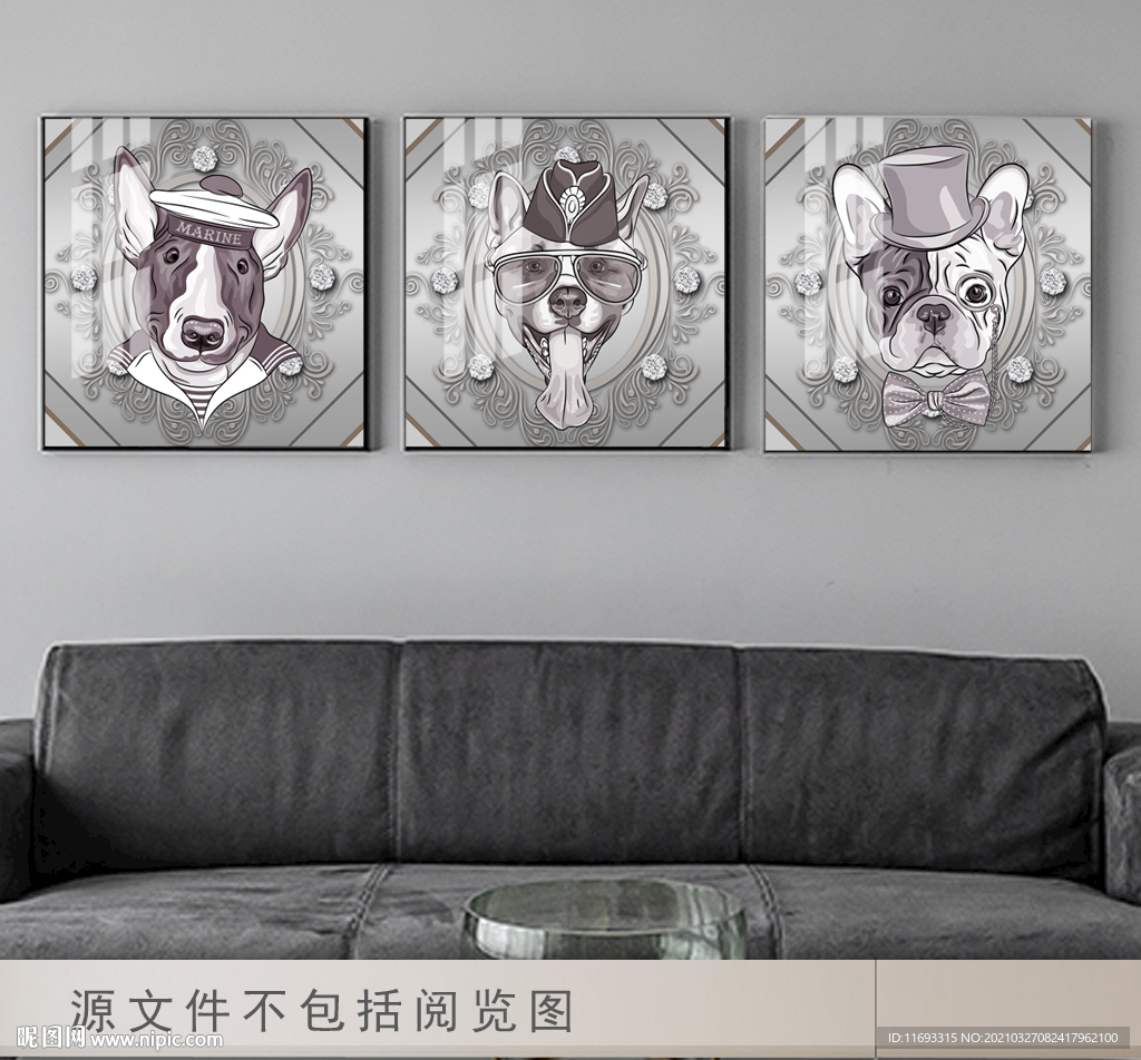 北欧装饰画三联画