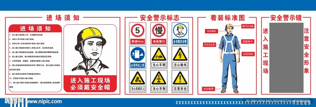 进场须知综合警示牌