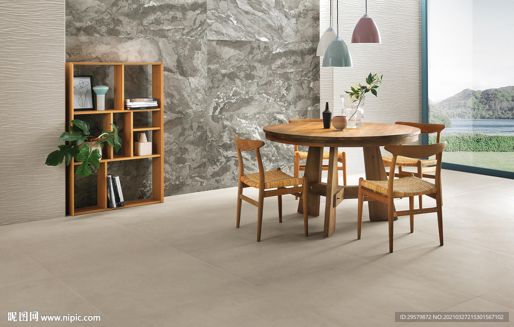 现代意式 瓷砖岩板效果图