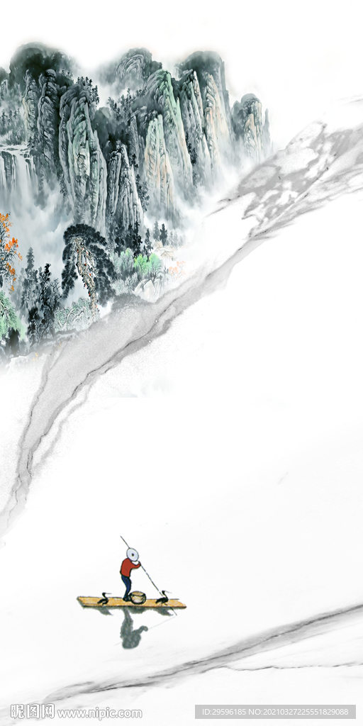 国画 别墅玄关背景 tif分层