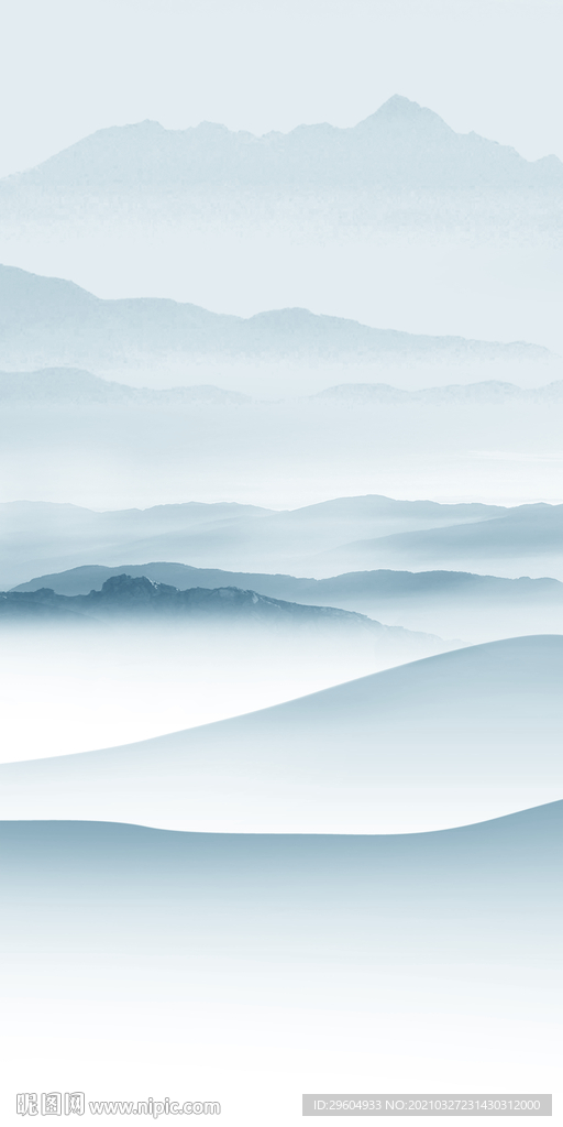 中国风山水意境玄关 TIF分层