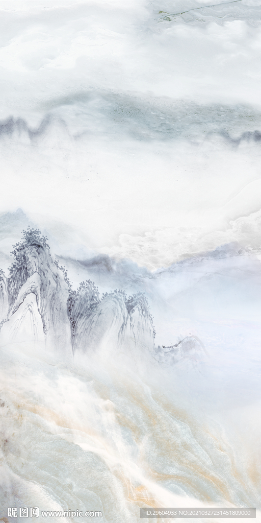 石纹山水意境玄关 TIF分层