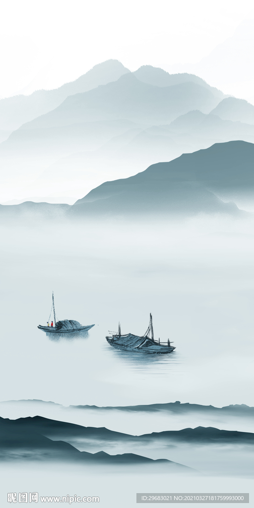 别墅玄关新中式画 tif分层