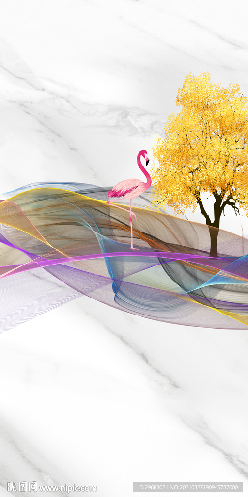 爵士白玄关画意境画 tif分层